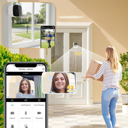 Cámara de Seguridad Inteligente 2K para Ventanas